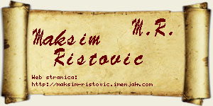 Maksim Ristović vizit kartica